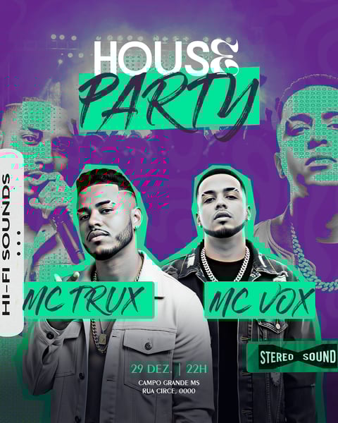 FLYER EVENTO SHOW HOUSE PARTY PSD FEED 13