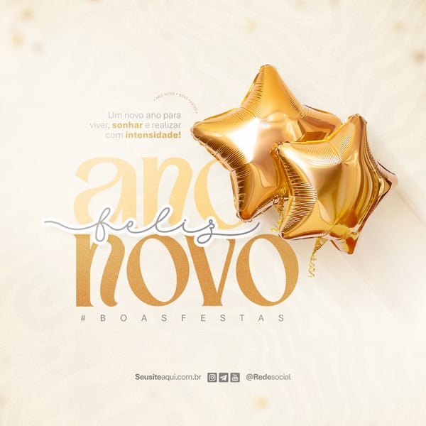 FELIZ ANO NOVO REVEILLON BOAS FESTAS SOCIAL MEDIA PSD EDITÁVEL