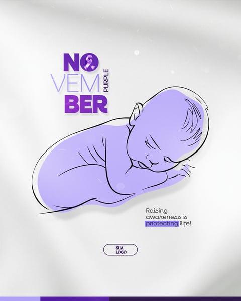PURPLE NOVEMBER PREMATURITY AWARENESS MONTH SOCIAL MEDIA EDITABLE PSD 12