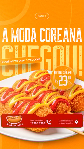CACHORRO QUENTE HOT DOG LANCHE SOCIAL MEDIA STORY POST EDITÁVEL