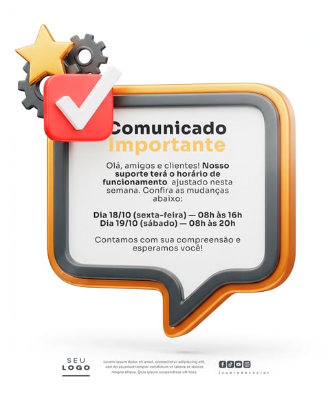 COMUNICADO AVISO SOCIAL MEDIA PSD EDITÁVEL 13