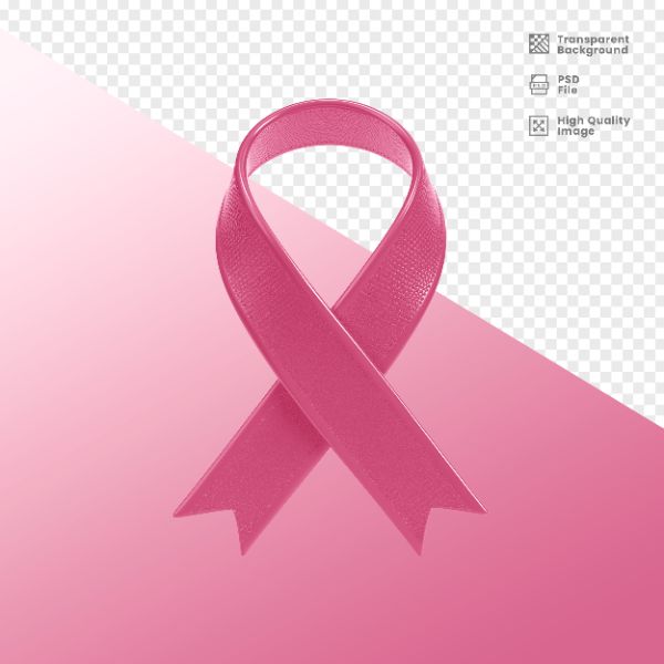 ELEMENTO 3D PARA COMPOSIÇÃO FITA ROSA LUTA CONTRA O CÂNCER