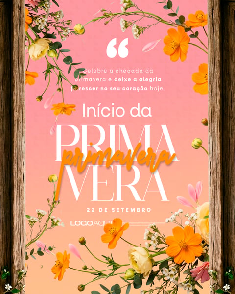 ARTE INÍCIO DA PRIMAVERA SOCIAL MEDIA FLYER PSD EDITÁVEL