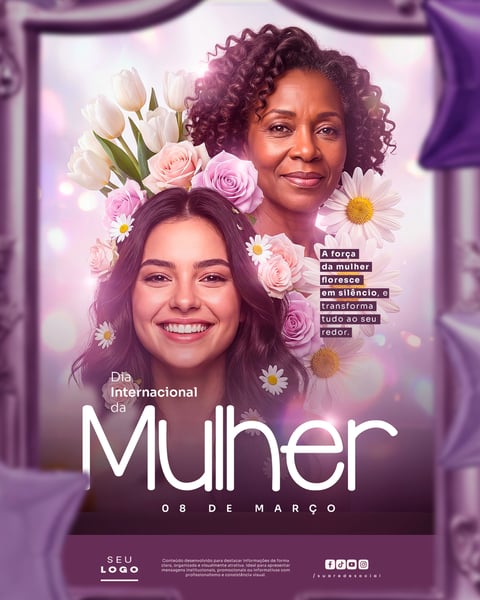 DIA INTERNACIONAL DA MULHER 08 DE MARÇO SOCIAL MEDIA PSD EDITÁVEL 4