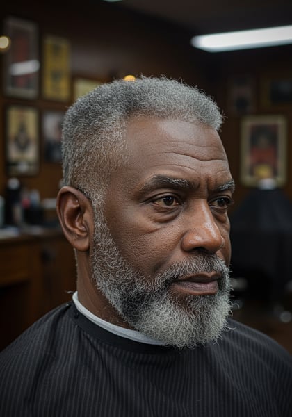 HOMEM NEGRO VISTO DE LADO COM CORTE LOW FADE