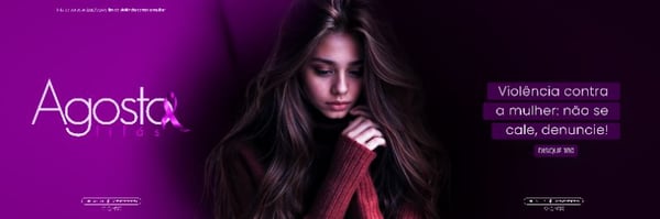 AGOSTO LILÁS CAMPANHA MÊS DA CONSCIENTIZAÇÃO PELO FIM DA VIOLÊNCIA CONTRA A MULHER SOCIAL MEDIA FLYER PSD EDITÁVEL