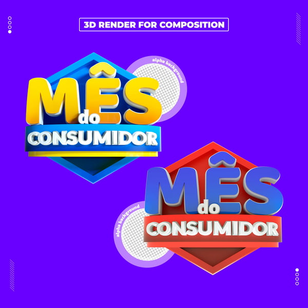 SELO 3D MÊS DO CONSUMIDOR PARA COMPOSIÇÃO