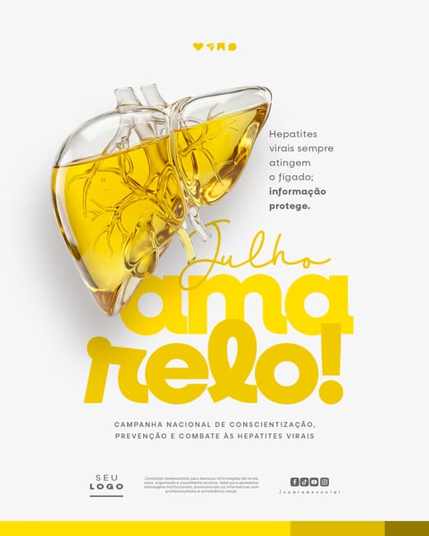 JULHO AMARELO CAMPANHA DE PREVENÇÃO E COMBATE ÀS HEPATITES VIRAIS SOCIAL MEDIA PSD EDITÁVEL 2