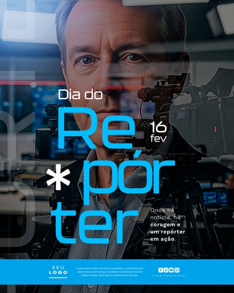 DIA DO REPÓRTER 16 DE FEVEREIRO SOCIAL MEDIA PSD EDITÁVEL 3
