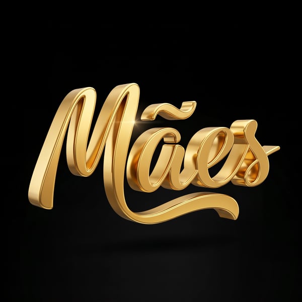 Selo 3D Dia das Mães TIPOGRAFIA DOURADO 11