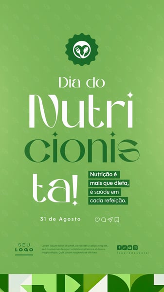 DIA DO NUTRICIONISTA 31 DE AGOSTO SOCIAL MEDIA PSD EDITÁVEL STORY 4