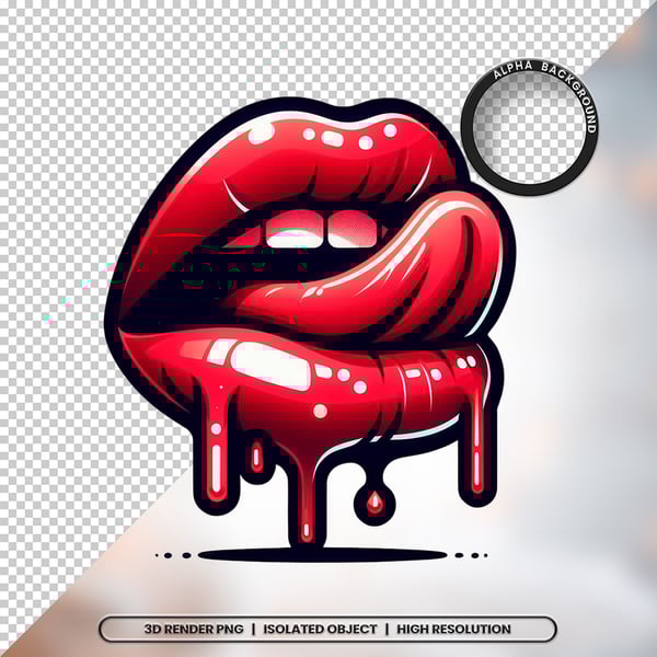 3D RENDER BOCA LÍNGUA LEITE ELEMENTO ÍCONE PSD PNG