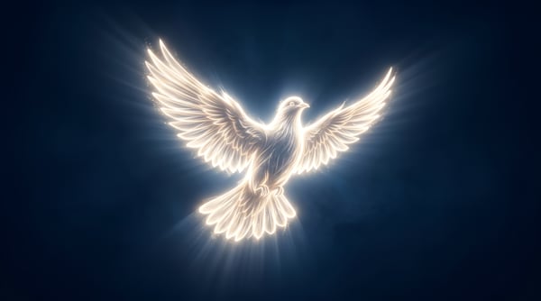 POMBA DA PAZ BRILHANTE ESPÍRITO SANTO SÍMBOLO RELIGIOSO LUZ DIVINA PUREZA ESPERANÇA 03