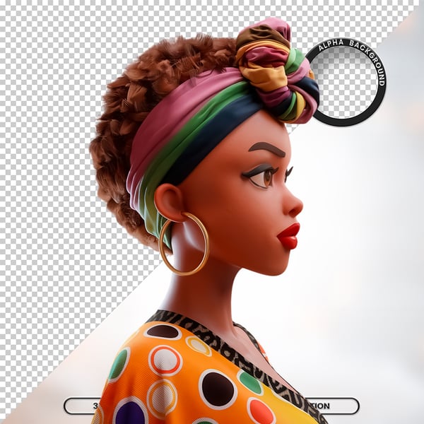 MULHER NEGRA AFRO ELEMENTO PSD PNG 11
