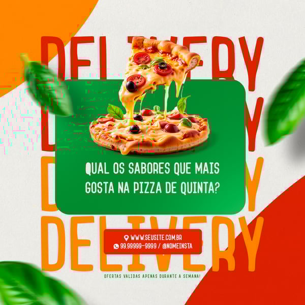FEED QUAL SEU SABOR DE PIZZA QUE MAS GOSTA PIZZARIA SOCIAL MEDIA PSD EDITÁVEL