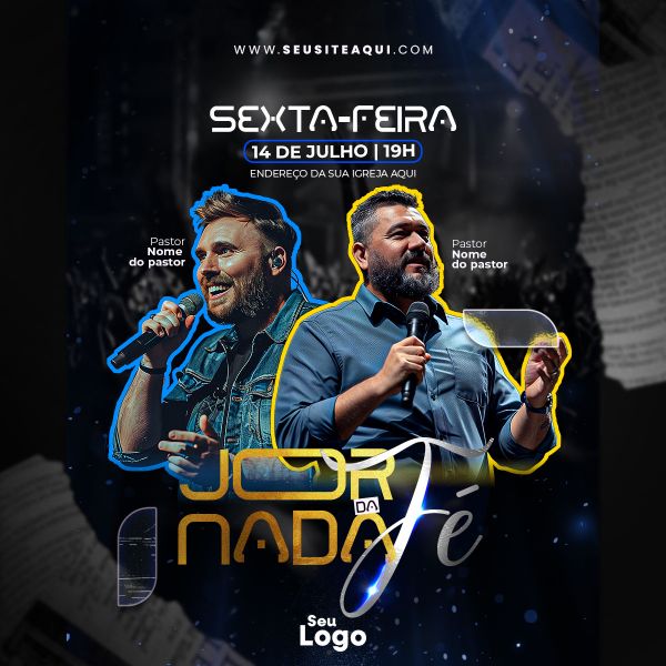 FEED QUADRADO - FLYER JORNADA DA FÉ - IGREJA, CHURCH, GOSPEL | PSD EDITÁVEL