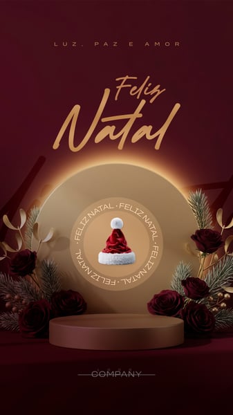 FELIZ NATAL BANNER PÓDIO DE LUXO SOCIAL MEDIA FLYER PSD EDITÁVEL STORY