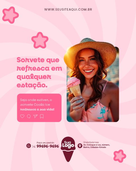 FEED VERTICAL - SORVETERIA - SORVETE | SOCIAL MEDIA | PSD EDITÁVEL