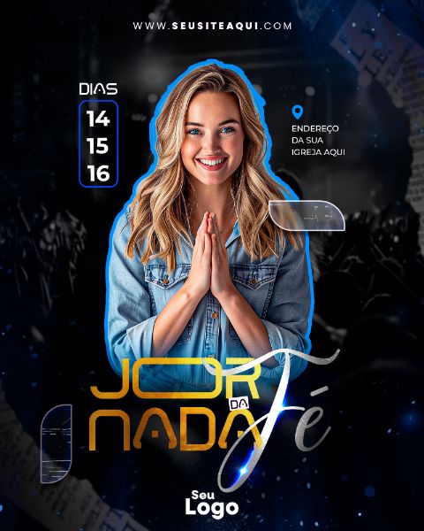 FEED VERTICAL - FLYER JORNADA DA FÉ - IGREJA, CHURCH, GOSPEL | PSD EDITÁVEL