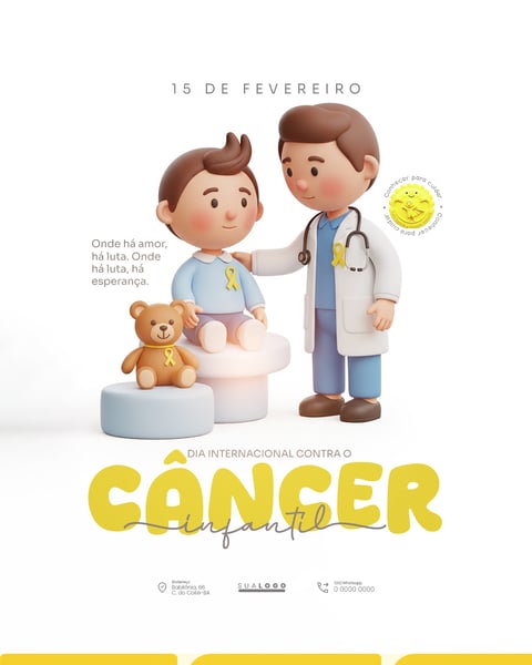 DIA INTERNACIONAL DE LUTA CONTRA O CÂNCER INFANTIL SOCIAL MEDIA PSD EDITÁVEL 4