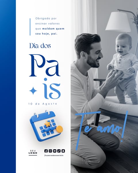 DIA DOS PAIS AGOSTO SOCIAL MEDIA POST EDITÁVEL FEED 32