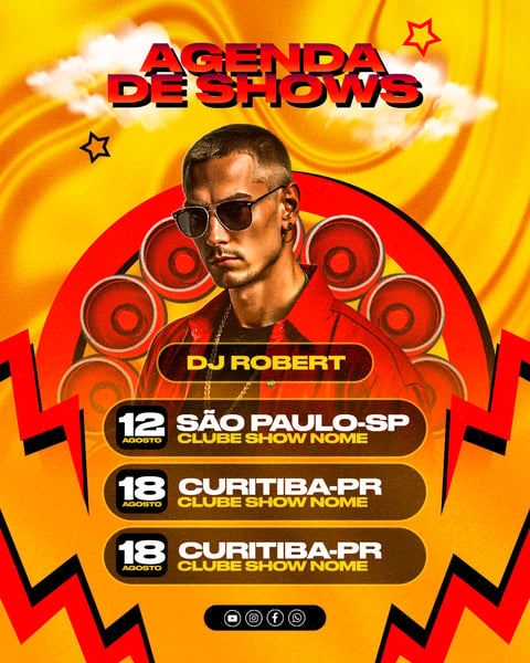 Agenda de Shows DJ Evento Musical PSD Editável