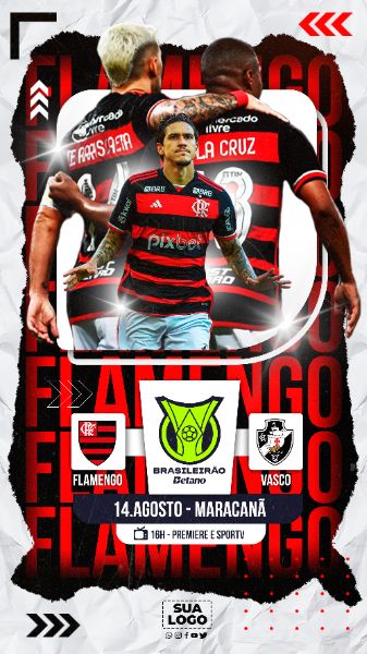 FLYER ESPORTIVO BRASILEIRÃO DIA DE JOGO FLAMENGO STORIES