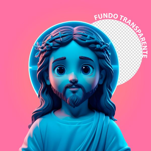 PERSONAGEM 3D DE JESUS CRISTO COM FUNDO TRANSPARENTE
