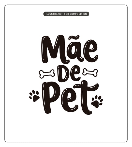 LETTERING MÃE DE PET VECTOR