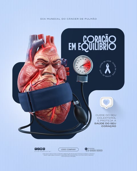 DIA NACIONAL DE COMBATE AO COLESTEROL SAÚDE PREVENÇÃO SOCIAL MEDIA PSD EDITÁVEL 1