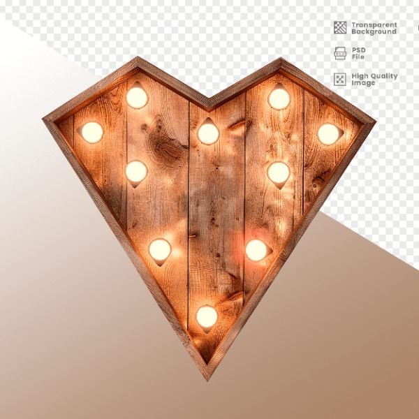 LOSANGO DE MADEIRA COM LUZ - ELEMENTO 3D PARA COMPOSIÇÃO