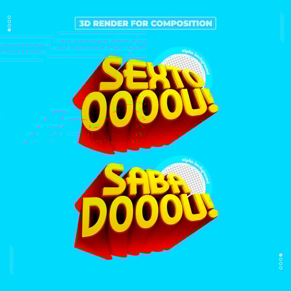 SELO 3D SEXTOU SABADOU PARA COMPOSIÇÃO
