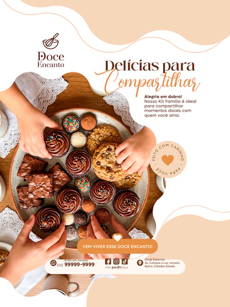 POST FEED DOCERIA CONFEITARIA SOCIAL MEDIA TEMPLATE PSD EDITÁVEL 14