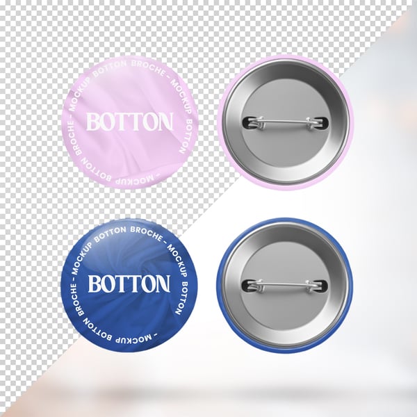 MOCKUP BOTON BUTTON BROCHE BOTTON 3D RENDER TOTALMENTE EDITÁVEL PSD