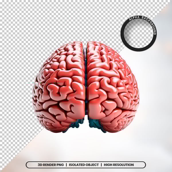 3D RENDER CÉREBRO NEUROCIÊNCIA ELEMENTO ÍCONE PSD PNG 11