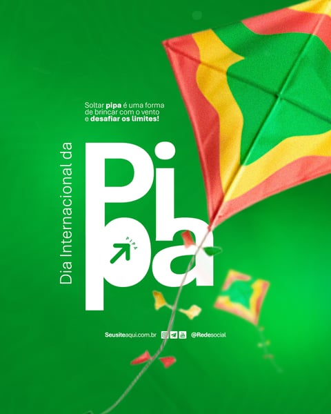 DIA INTERNACIONAL DA PIPA 14 DE JANEIRO DIA DA PIPA SOCIAL MEDIA PSD EDITÁVEL