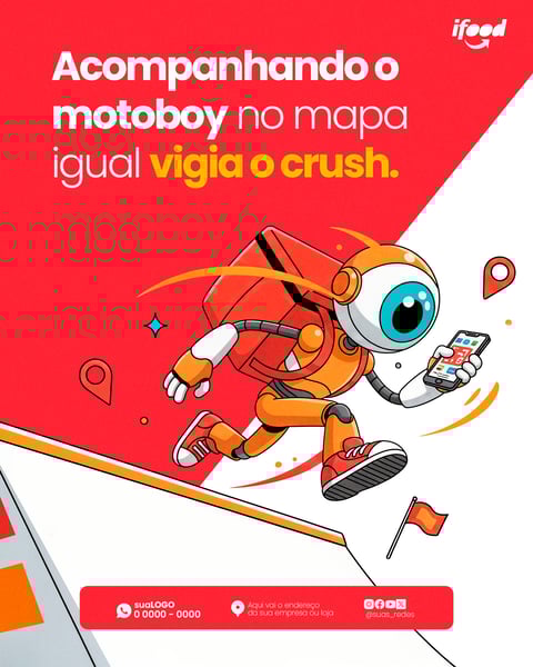 POST FEED BBB FÃS MOTOBOY ESTILO MODERNO VERMELHO BRANCO PSD EDITÁVEL