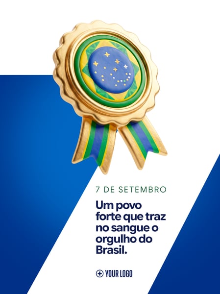 SELO COMEMORATIVO 7 DE SETEMBRO SOCIAL MEDIA FLYER PSD EDITÁVEL