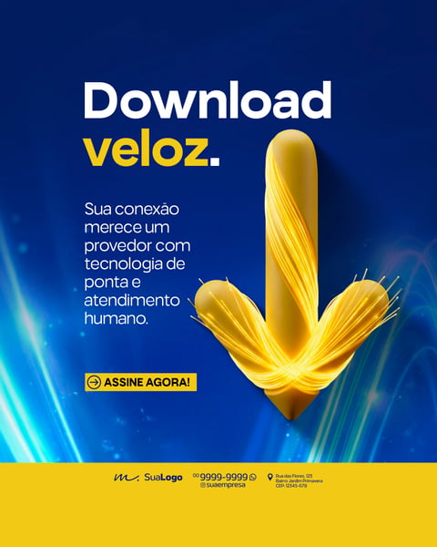 PROVEDOR DE INTERNET FIBRA DE QUALIDADE CONEXÃO ULTRA RÁPIDA SOCIAL MEDIA PSD EDITÁVEL 3