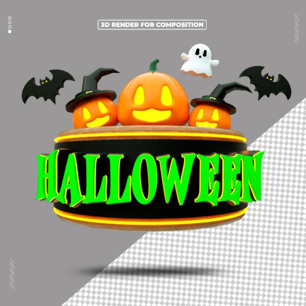 SELO 3D HALLOWEEN DIA DAS BRUXAS