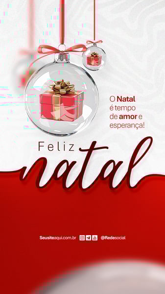 FELIZ NATAL 25 DE DEZEMBRO SOCIAL MEDIA PSD EDITÁVEL