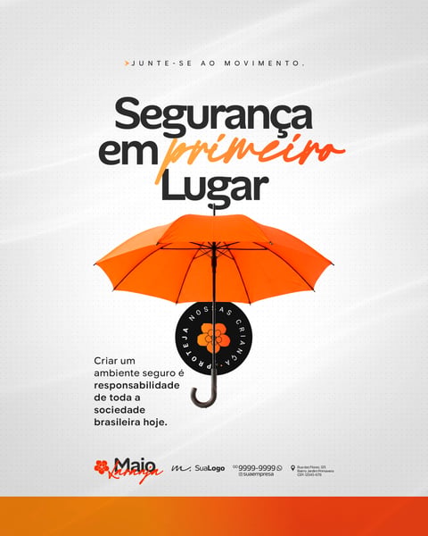 Maio Laranja COMBATE ABUSO EXPLORAÇÃO CRIANÇAS ADOLESCENTES SOCIAL MEDIA PSD EDITÁVEL 5