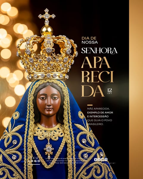 DIA DE NOSSA SENHORA APARECIDA 12 DE OUTUBRO SOCIAL MEDIA PSD EDITÁVEL 3