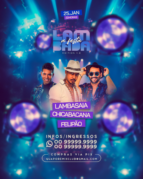 FLYER EVENTO LAMBADA A FESTA