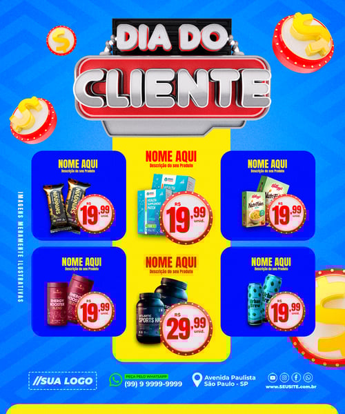  Encarte Dia do Cliente Produtos Supermercado Redes Sociais