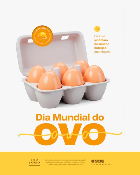 DIA MUNDIAL DO OVO 10 DE OUTUBRO SOCIAL MEDIA PSD EDITÁVEL 1