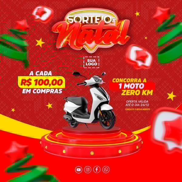 SORTEIO DE NATAL REDES SOCIAIS EDITÁVEL