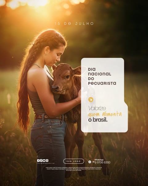 15 DE JULHO - DIA NACIONAL DO PECUARISTA - FLYER SOCIAL MEDIA PSD EDITÁVEL