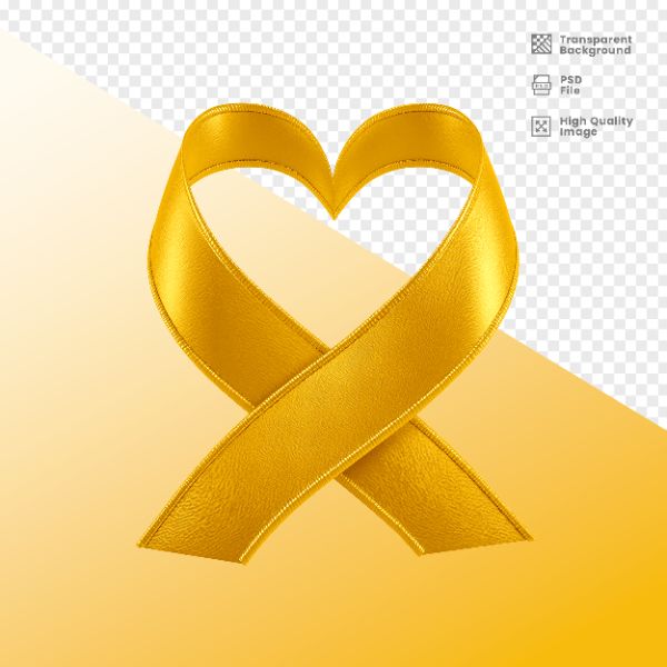 ELEMENTO 3D PARA COMPOSIÇÃO FITA AMARELA LUTA CONTRA O CÂNCER