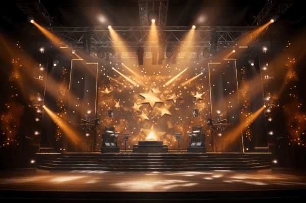 BACKGROUND COM LUZES E LED PALCO SHOW EVENTO PARA COMPOSIÇÃO SOCIAL MEDIA PLANO DE FUNDO